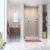 Manhattan 43-45 x 68 in. 6 mm Pivot Shower Door for Alcove Installation with Clear glass & Round Handle in Chrome
