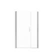 Manhattan 43-45 x 68 in. 6 mm Pivot Shower Door for Alcove Installation with Clear glass & Round Handle in Chrome