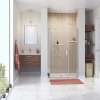 Manhattan 43-45 x 68 in. 6 mm Pivot Shower Door for Alcove Installation with Clear glass & Square Handle in Chrome