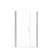 Manhattan 43-45 x 68 in. 6 mm Pivot Shower Door for Alcove Installation with Clear glass & Square Handle in Chrome