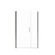 Manhattan 43-45 x 68 in. 6 mm Pivot Shower Door for Alcove Installation with Clear glass & Round Handle in Brushed Nickel