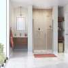 Manhattan 43-45 x 68 in. 6 mm Pivot Shower Door for Alcove Installation with Clear glass & Square Handle in Brushed Nickel