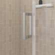 Manhattan 43-45 x 68 in. 6 mm Pivot Shower Door for Alcove Installation with Clear glass & Square Handle in Brushed Nickel