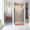 Manhattan 43-45 x 68 in. 6 mm Pivot Shower Door for Alcove Installation with Clear glass & Square Handle in Matte Black