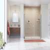 Manhattan 47-49 x 68 in. 6 mm Pivot Shower Door for Alcove Installation with Clear glass & Square Handle in Chrome