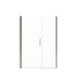 Manhattan 47-49 x 68 in. 6 mm Pivot Shower Door for Alcove Installation with Clear glass & Round Handle in Brushed Nickel