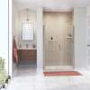 Manhattan 47-49 x 68 in. 6 mm Pivot Shower Door for Alcove Installation with Clear glass & Square Handle in Brushed Nickel