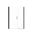 Manhattan 47-49 x 68 in. 6 mm Pivot Shower Door for Alcove Installation with Clear glass & Round Handle in Matte Black