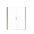 Manhattan 53-55 x 68 in. 6 mm Pivot Shower Door for Alcove Installation with Clear glass & Square Handle in Brushed Nickel