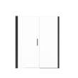 Manhattan 53-55 x 68 in. 6 mm Pivot Shower Door for Alcove Installation with Clear glass & Round Handle in Matte Black