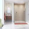 Manhattan 55-57 x 68 in. 6 mm Pivot Shower Door for Alcove Installation with Clear glass & Round Handle in Chrome
