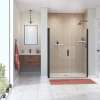 Manhattan 55-57 x 68 in. 6 mm Pivot Shower Door for Alcove Installation with Clear glass & Square Handle in Matte Black