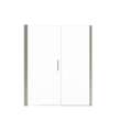 Manhattan 57-59 x 68 in. 6 mm Pivot Shower Door for Alcove Installation with Clear glass & Round Handle in Brushed Nickel
