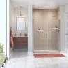 Manhattan 57-59 x 68 in. 6 mm Pivot Shower Door for Alcove Installation with Clear glass & Square Handle in Brushed Nickel