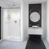 Vela 44 1/2-47 x 78 3/4 in. 8mm Sliding Shower Door with Towel Bar for Alcove Installation with Clear glass in Chrome