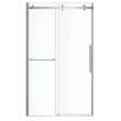 Vela 44 1/2-47 x 78 3/4 in. 8mm Sliding Shower Door with Towel Bar for Alcove Installation with Clear glass in Chrome
