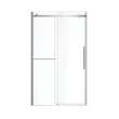 Vela 44 1/2-47 x 78 3/4 in. 8mm Sliding Shower Door with Towel Bar for Alcove Installation with Clear glass in Chrome and Matte White