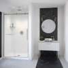 Vela 44 1/2-47 x 78 3/4 in. 8mm Sliding Shower Door with Towel Bar for Alcove Installation with Clear glass in Brushed Nickel
