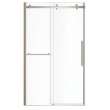 Vela 44 1/2-47 x 78 3/4 in. 8mm Sliding Shower Door with Towel Bar for Alcove Installation with Clear glass in Brushed Nickel
