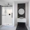 Vela 44 1/2-47 x 78 3/4 in. 8mm Sliding Shower Door with Towel Bar for Alcove Installation with Clear glass in Matte Black