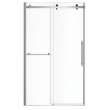 Vela 44 1/2-47 x 78 3/4 in. 8mm Sliding Shower Door with Towel Bar for Alcove Installation with Clear glass in Chrome and Matte Black