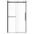 Vela 44 1/2-47 x 78 3/4 in. 8mm Sliding Shower Door with Towel Bar for Alcove Installation with Clear glass in Matte Black and Chrome