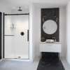 Vela 44 1/2-47 x 78 3/4 in. 8mm Sliding Shower Door with Towel Bar for Alcove Installation with Clear glass in Matte Black and Brushed Nickel