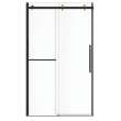 Vela 44 1/2-47 x 78 3/4 in. 8mm Sliding Shower Door with Towel Bar for Alcove Installation with Clear glass in Matte Black and Brushed Gold