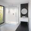 Vela 56 1/2-59 x 78 3/4 in. 8mm Sliding Shower Door for Alcove Installation with Clear glass in Chrome and Matte White