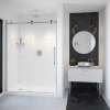 Vela 56 1/2-59 x 78 3/4 in. 8mm Sliding Shower Door for Alcove Installation with Clear glass in Chrome and Matte Black