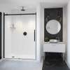 Vela 56 1/2-59 x 78 3/4 in. 8mm Sliding Shower Door for Alcove Installation with Clear glass in Matte Black and Chrome