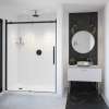 Vela 56 1/2-59 x 78 3/4 in. 8mm Sliding Shower Door for Alcove Installation with Clear glass in Matte Black and Brushed Nickel
