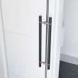 Vela 56 1/2-59 x 78 3/4 in. 8mm Sliding Shower Door for Alcove Installation with Clear glass in Matte Black and Brushed Nickel
