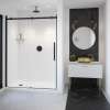 Vela 56 1/2-59 x 78 3/4 in. 8mm Sliding Shower Door for Alcove Installation with Clear glass in Matte Black and Brushed Gold