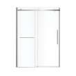 Vela 56 1/2-59 x 78 3/4 in. 8mm Sliding Shower Door with Towel Bar for Alcove Installation with Clear glass in Chrome and Matte White