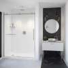 Vela 56 1/2-59 x 78 3/4 in. 8mm Sliding Shower Door with Towel Bar for Alcove Installation with Clear glass in Brushed Nickel