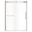 Vela 56 1/2-59 x 78 3/4 in. 8mm Sliding Shower Door with Towel Bar for Alcove Installation with Clear glass in Brushed Nickel