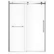Vela 56 1/2-59 x 78 3/4 in. 8mm Sliding Shower Door with Towel Bar for Alcove Installation with Clear glass in Chrome and Matte Black