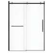 Vela 56 1/2-59 x 78 3/4 in. 8mm Sliding Shower Door with Towel Bar for Alcove Installation with Clear glass in Matte Black and Brushed Nickel