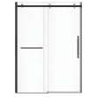 Vela 56 1/2-59 x 78 3/4 in. 8mm Sliding Shower Door with Towel Bar for Alcove Installation with Clear glass in Matte Black and Brushed Gold