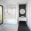 Vela 56 1/2-59 x 59 in. 8 mm Sliding Tub Door for Alcove Installation with Clear glass in Chrome and Matte White