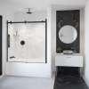 Vela 56 1/2-59 x 59 in. 8 mm Sliding Tub Door for Alcove Installation with Clear glass in Matte Black