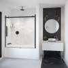 Vela 56 1/2-59 x 59 in. 8 mm Sliding Tub Door for Alcove Installation with Clear glass in Matte Black and Chrome