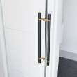 Vela 56 1/2-59 x 59 in. 8 mm Sliding Tub Door for Alcove Installation with Clear glass in Matte Black and Brushed Gold