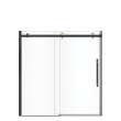 Vela 56 1/2-59 x 59 in. 8 mm Sliding Tub Door for Alcove Installation with Clear glass in Matte Black and Brushed Gold