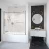 Vela 56 1/2-59 x 59 in. 8 mm Sliding Tub Door with Towel Bar for Alcove Installation with Clear glass in Brushed Nickel