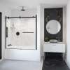 Vela 56 1/2-59 x 59 in. 8 mm Sliding Tub Door with Towel Bar for Alcove Installation with Clear glass in Matte Black
