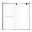 Vela 56 1/2-59 x 59 in. 8 mm Sliding Tub Door with Towel Bar for Alcove Installation with Clear glass in Chrome and Matte Black