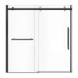 Vela 56 1/2-59 x 59 in. 8 mm Sliding Tub Door with Towel Bar for Alcove Installation with Clear glass in Matte Black and Chrome