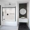 Vela 56 1/2-59 x 59 in. 8 mm Sliding Tub Door with Towel Bar for Alcove Installation with Clear glass in Matte Black and Brushed Nickel